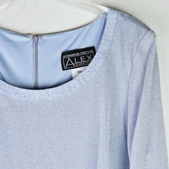 Alex Evenings Women's Petite Periwinkle Mother of the Bride Long Dress Sz 20WP - Picture 3 of 9